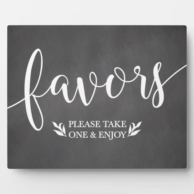 Elegant Chalkboard Favours Wedding Decor Sign Plaque (Front)
