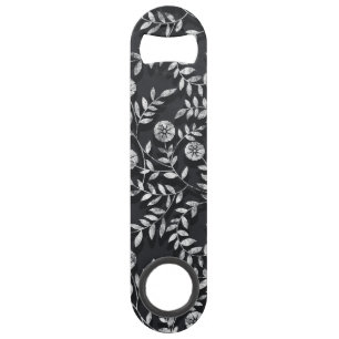 Elegant Chalkboard Floral Pattern Bar Key