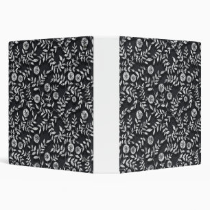Elegant Chalkboard Floral Pattern Binder