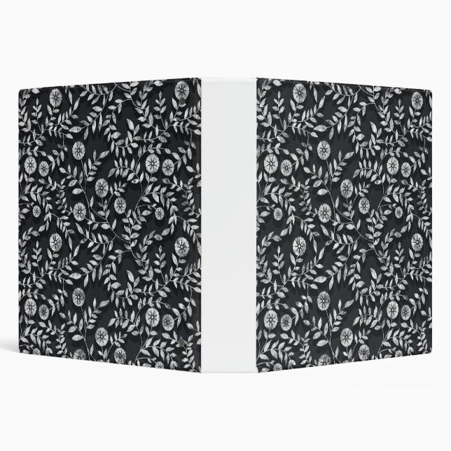 Elegant Chalkboard Floral Pattern Binder (Background)