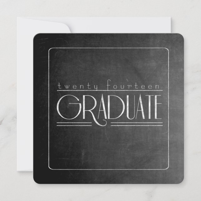 Elegant Chalkboard Graduation Square Invite (Front)
