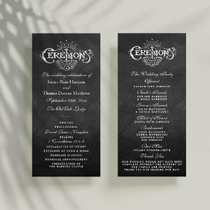 Élégant Chalkboard Mariage programmes de cérémonie