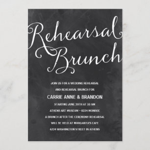 Elegant Chalkboard Rustic Chic Rehearsal Brunch Invitation