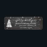 Elegant chalkboard script Christmas tree winter<br><div class="desc">Modern attractive professional design with contemporary touch. A touch of elegance and style. Customize with your monogram initial,  name and address details.</div>