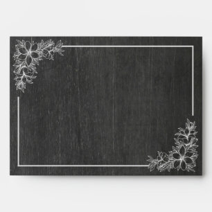 Elegant Chalkboard White Floral Frame Wedding Envelopes