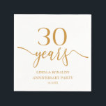 Elegant Champagne 30th Wedding Anniversary Napkin<br><div class="desc">These are Elegant Minimalist Champagne 30th Wedding Anniversary Paper Napkins!</div>