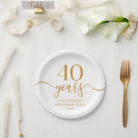 Elegant Champagne 40th Wedding Anniversary Paper Plate<br><div class="desc">These are Elegant Minimalist Champagne 40th Wedding Anniversary Paper Plates!</div>