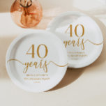 Elegant Champagne 40th Wedding Anniversary Paper Plate<br><div class="desc">These are Elegant Minimalist Champagne 40th Wedding Anniversary Paper Plates!</div>
