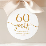 Elegant Champagne 60th Wedding Anniversary Classic Round Sticker<br><div class="desc">These are Elegant Minimalist Champagne 60th Wedding Anniversary Party Favour Stickers!</div>