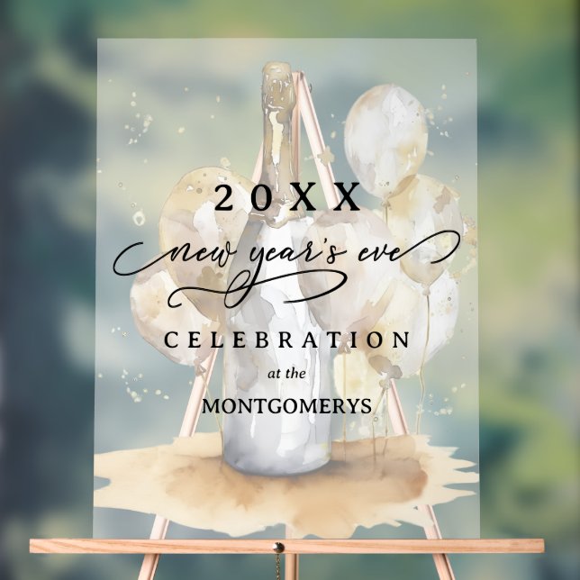 Elegant Champagne and Balloons New Year's Eve (Neutre)