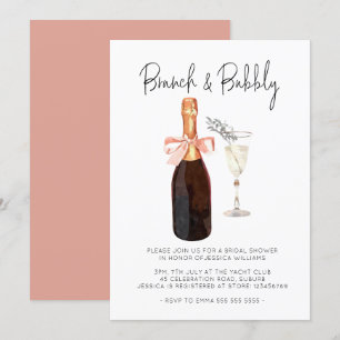 Elegant Champagne Brunch & Bubbly Bridal Shower  Invitation