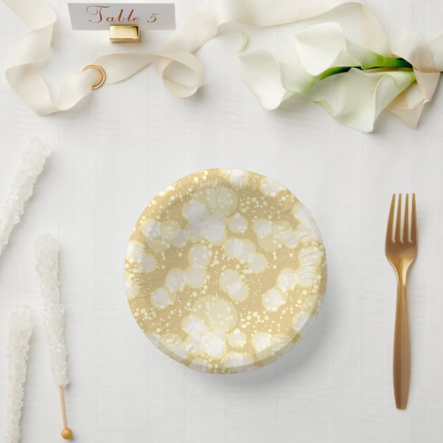 Elegant Champagne Bubbles Paper Plates (Wedding)