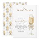 Elegant Champagne Chic Bow Script Bridal Shower