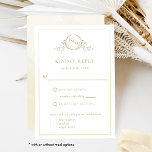 Elegant Champagne Cream Monogram, Watercolor RSVP<br><div class="desc">Elegant RSVP card with beautiful champagne botanical monogram with ability to add meal choices, or, if you rather have RSVP without meal options, simply erase meal instructions and choices from text boxes to delete or add in it's place a personal message to your guests (i.e. "hope you can make it,...</div>