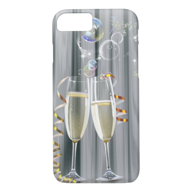 elegant champagne glasses modern party girl Case-Mate iPhone case (Back)