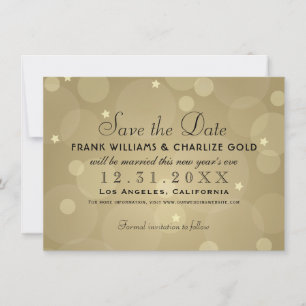Elegant Champagne Gold Wedding Save The Date