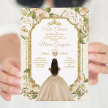 Elegant Champagne Mis Quince 15 Anos Gold Crown Invitation<br><div class="desc">Quinceañera Champagne & White Gold Crown Invitation
Mis Quince 15 Anos,  16th Birthday.</div>