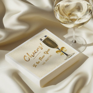 Elegant Champagne New Year's Eve Napkin