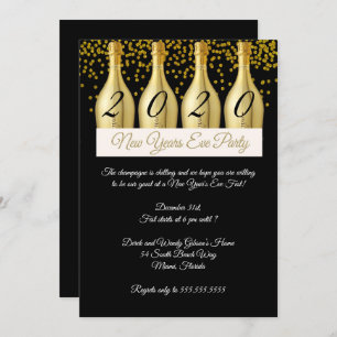 Elegant Champagne New Years Eve Party Invitation