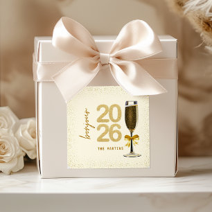 Elegant Champagne New Year's Eve Square Sticker