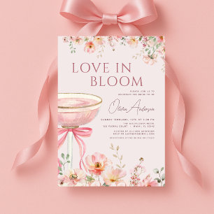 Elegant Champagne Pink Floral Bridal Shower Invitation