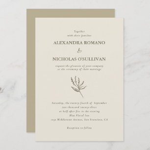 Elegant Champagne Romantic Wedding  Invitation