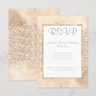 ÉLÉGANT CHAMPAGNE SPARKLE RSVP INVITATION