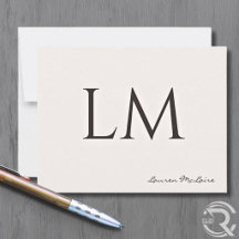 Elegant Champagne Taupe Monogram Client