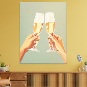 Elegant Champagne Toast Celebration Canvas Print