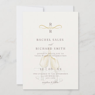 Elegant Champagne Toast Wedding Invitation 