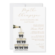 Elegant Champagne Tower Bridal Shower Invitation