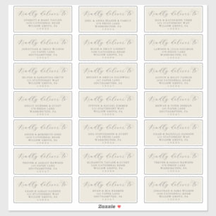 Elegant Champagne Wedding Guest Address Labels