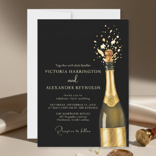 Elegant Champagne Wedding Invitation