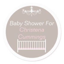 Élégant chandelier Baby shower rond Sticker rose