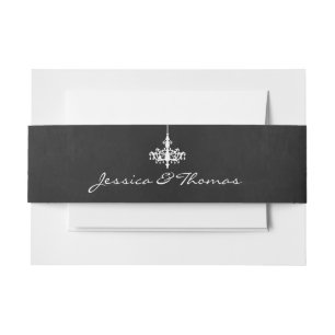 Elegant Chandelier Chalkboard Wedding Collection Invitation Belly Band