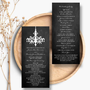 Elegant Chandelier Chalkboard Wedding Program