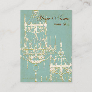 Elegant Chandelier in Ivory & Golden Hues Custom Business Card