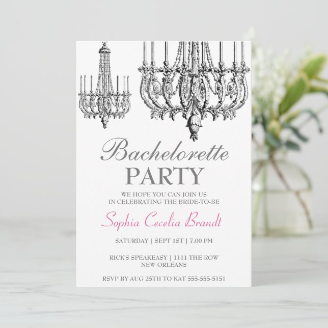 Elegant Chandelier Party Invitation (Standing Front)