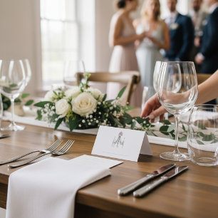 Elegant Chandelier Script Name Wedding place card