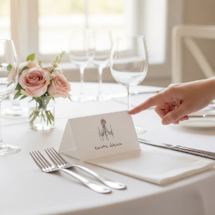 Elegant Chandelier Script Name Wedding place card