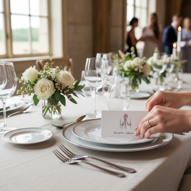 Elegant Chandelier Script Name Wedding place card (Creator Uploaded)