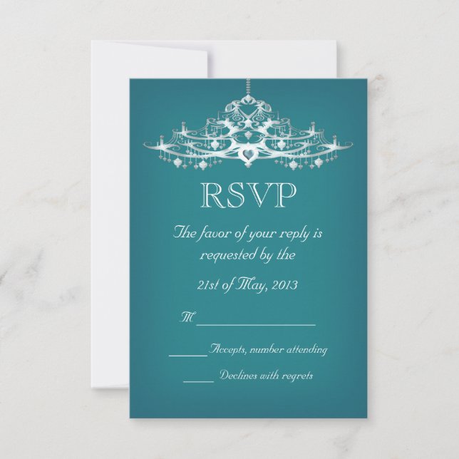 Elegant Chandelier Wedding RSVP (Front)