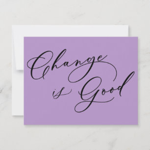 Elegant Change is Good Purple Moving Announcement