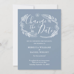 Elegant Change the Date Postponed Floral Invitation