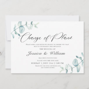 Elegant Change the Date Postponed Watercolor Invitation