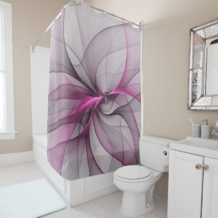 Elegant Chaos Modern Abstract Pink Fractal Art