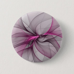 Elegant Chaos Modern Abstract Pink Fractal Art 2 Inch Round Button