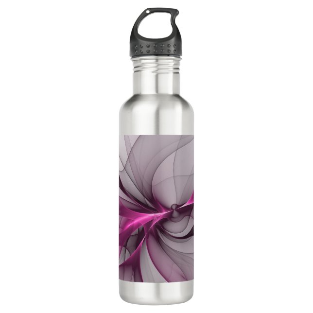 Elegant Chaos Modern Abstract Pink Fractal Art 710 Ml Water Bottle (Front)