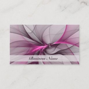 Elegant Chaos Modern Abstract Pink Fractal Art Business Card