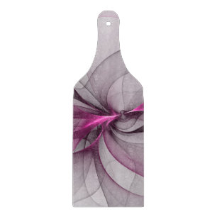 Elegant Chaos Modern Abstract Pink Fractal Art Cutting Board